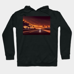 In To The Sunset On The Road To Fantasy Island / Abstract And Surreal Unwind Art Hoodie